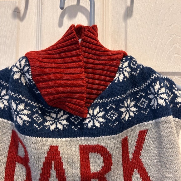 Dog Sweater Vest Pet Apparel‎ Blue Red Snowflake BARK Fair Isle Knit Medium Dog - Picture 3 of 4